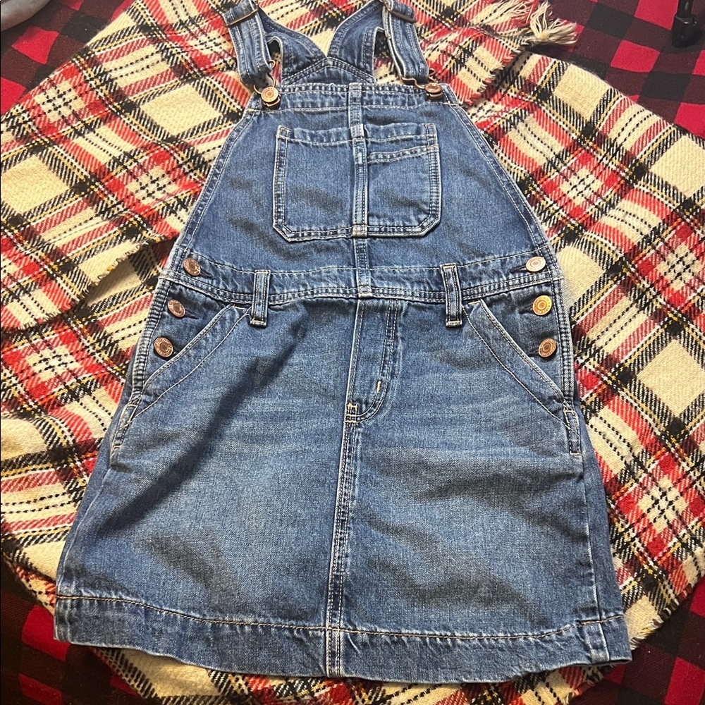 GAP Blue Denim Kids Overalls Skirt size Medium (8)